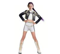 Costume da cacciatrice di demoni per ragazza ispirato all'idolo di Kpop Rumi, costume da scena stampato con paillettes, vestito di Halloween