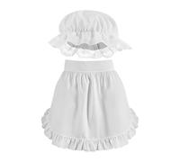 Costume da Cameriera Set Grembiule e Copricapo Traspirante Retrò per