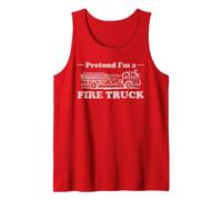Costume da camioncino dei Pompieri per Halloween con Scritta in Inglese Finge I'm A Fire Truck Canotta