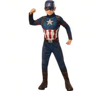 Costume da Capitan America Marvel per bambini, completo, autentico e dettagliato costume da supereroe con maschera e tuta ufficiali degli Avenger, ideale per Halloween, feste e giochi di ruolo - Spedi