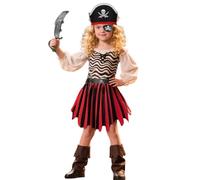Costume da capitano per bambini, decorazione da pirata per Halloween | Panno lavorato a maglia, cappello e cappotto, decorazione pirata, look autentico, taglia 3-12 anni, per ponte navale