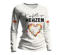 Costume da carnevale da donna, a maniche lunghe, top a maniche lunghe, con coriandoli, design a cuore, per festival, abbigliamento di carnevale, casual, cotone, girocollo, basic per feste in club