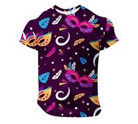 Costume da Carnevale, da uomo, comoda, girocollo, basic estivo, a maniche corte, design colorato, per la vita quotidiana, per l'escursionismo, per la corsa, casual, per lo streetwear, Blu, 4XL