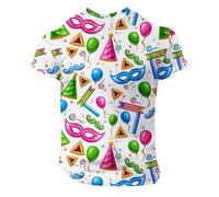 Costume da Carnevale, da uomo, comoda, girocollo, basic estivo, a maniche corte, design colorato, per la vita quotidiana, per l'escursionismo, per la corsa, casual, per lo streetwear, Lilla, 3XL