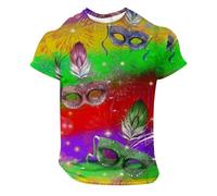 Costume da carnevale da uomo, comoda maglietta girocollo basic estiva a maniche corte con maschere modello Activewear da uomo, maglietta per tutti i giorni, maglietta da corsa, casual, top streetwear