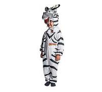 Costume da Carnevale Madagascar Zebra Marty, 7-9 Anni, Bianco e Nero