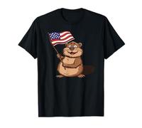 Costume da castoro patriottico americano per un'eredità orgogliosa Maglietta