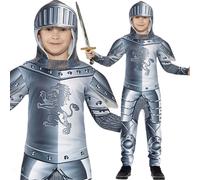 Costume Da Cavaliere Corazzato Per Bambini Abito Medievale Crociato Nuovo