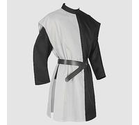 Costume da cavaliere medievale, cavaliere del tempio, crociato, tunica vichinga, tempio, carnevale, carnevale, cospaly, gonna a armi, per Halloween, medievale, Rengard, nero, bianco, stile palazzo