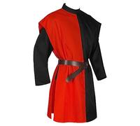 Costume da cavaliere medievale, cavaliere del tempio, crociato, tunica vichinga, tempio, carnevale, carnevale, cospaly, gonna a armi, per Halloween, medievale, Rengard, nero, bianco, stile palazzo