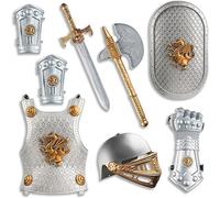 Costume Da Cavaliere Per Bambini - Set Di Gioco Con Scudo E Elmo Medievale