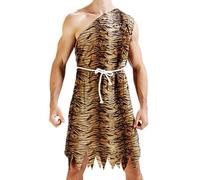 Costume Da Cavernicolo Con Stampa Leopardata Per Adulti, Set Per Feste Di H