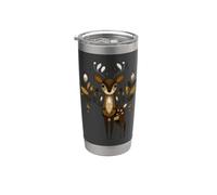 Costume da cervo felice per gli amanti dello stile fulvo e della foresta Bicchiere termico in acciaio inox doppia parete