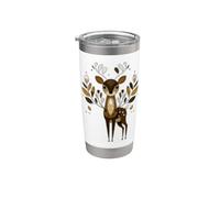 Costume da cervo felice per gli amanti dello stile fulvo e della foresta Bicchiere termico in acciaio inox doppia parete
