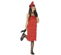 Fiestas Guirca Costume Charleston Rosso con frange Bambina L (10/12 anni)