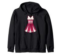 Costume da Cheerleader Cheerleading Halloween Cheer Team Felpa con Cappuccio
