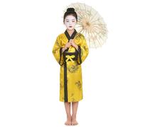 Deguisetoi Costume da cinese per bambina Giallo M 7-9 anni (120-130 cm)