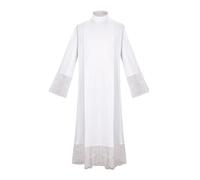 Costume da clero cattolico da uomo, abito da chiesa liturgico, vestito da sacerdote, costume cristiano, alb catholico, pieghettato, pulpito liturgico, unisex, vestimento da chiesa, Wh2., XXL