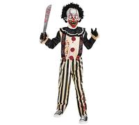 Costume da clown assassino con tuta, maschera e coltellaccio, da bambino