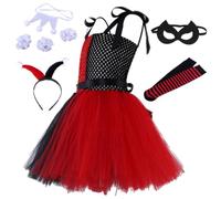 Costume da clown con fascia per capelli e bracciale, in tulle, da principessa spaventoso