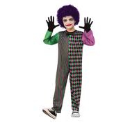 Costume Da Clown Killer Harlequin Zombie Per Bambini Per Halloween