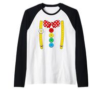 Costume da Clown per Halloween, Vintage, da Uomo, Donna, Bambino Maglia con Maniche Raglan