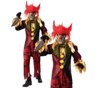 Costume Da Clown Zombie Spaventoso Per Uomo Di Halloween + Maschera