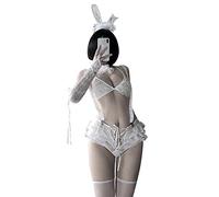 Costume da coniglietto cosplay sexy uniforme tentazione sexy signore biancheria intima (bianco)