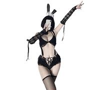 Costume da coniglietto cosplay sexy uniforme tentazione sexy signore biancheria intima (nero)