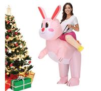 Costume Da Coniglio Pasquale Costume Gonfiabile Coniglietto da Cavalcare | Abito Rabbit Gonfiabile per Cosplay Per Halloween Pasqua Natale Feste Cosplay Raduni Adulti Adolescenti Spettacoli