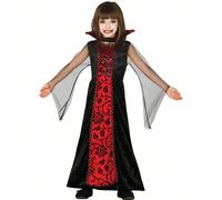 Costume da contessa vampira per bambini e bambine in diverse taglie, costume per Halloween e feste a tema per bambini con design elegante e spettrale, ideale per feste, cosplay e giochi di ruolo in va