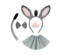 Costume da cosplay animale - Toddler Tails Animal Per , fascia per orecchie in pelliccia, fiocco, naso, gonna | per Halloween, feste in maschera, gioco di vestire,