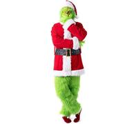 Costume da cosplay da uomo, costume da grinch per feste, maschera da mostro verde, Babbo Natale per adulti, costume da Babbo Natale XXL