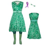 Costume da cosplay per ragazze, vestito verde disgusto, per Halloween, con sciarpa e calzini