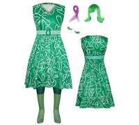 Costume da cosplay per ragazze, vestito verde disgusto, per Halloween, con sciarpa e calzini