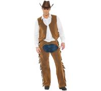 Costume Da Cowboy Con Chaps E Gilet Uomo | XX- Large