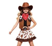 Costume da Cowgirl Abito Western da Travestimento di Bambini con Cappello