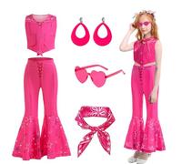 Costume Da Cowgirl Bambina Vestito Carnevale Barbie Bambina Costume Cowgirl Carnevale Rosa Per Ragazze Cosplay Film Bambini Vestito Halloween Carnevale Festa Di Compleanno Bambini,110cm