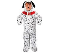 Costume da dalmata per bambini, taglia S, tuta intera in peluche con copricapo abbinato, per la Giornata mondiale del libro, la settimana del libro scolastico e Halloween