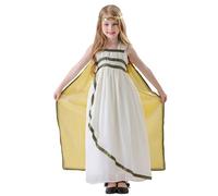 Costume da dea Greca Antica per Bambine, Senza Maniche, con Fascia Dorata in Vita, per la Giornata Mondiale del Libro, Natale, Halloween #I325