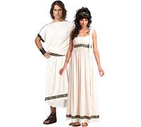 Costume da dea greca da guerriero romano antico egiziano faraone vestaglia greca dea principe e principessa costume di Halloween (donne,M)