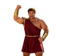 Costume da dei greci Toga da uomo, tunica per Halloween, colore oro