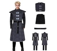 Costume da demone per cosplay, costume da regina dei draghi Daenerys nonno principe demone, tunica con giacca e pantaloni, per Halloween e carnevale (nero due, XL)