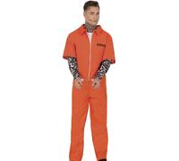 Costume da detenuto uniforme prigioniero condannato tuta mezza manica arancione