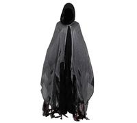 Costume da di Halloween, mantello fantasma femminile etereo in rete bianca, mantello con cappuccio spettrale | Abbigliamento versatile, costume traspirante