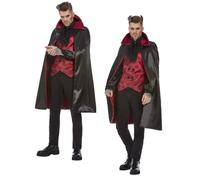 Costume Da Diavolo Uomo Halloween Vampiro Costume Elegante + Corna