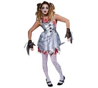 Abito Costume Spaventoso Da Halloween Per Donne In Grigio Deathly Doll