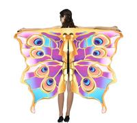 Costume da donna con di farfalla, colorate per costume da danza del ventre, Rainbow Performance Clothing, mantello di di danza del ventre per donne e ragazze