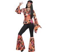 Costume Da Donna Hippie Flares + Top Outfit Adulto Anni '60 '70
