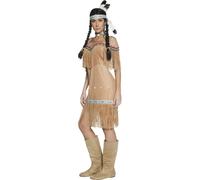 Costume Da Donna Indiana Autentico Pocahontas Squaw Per Adulti 8-18